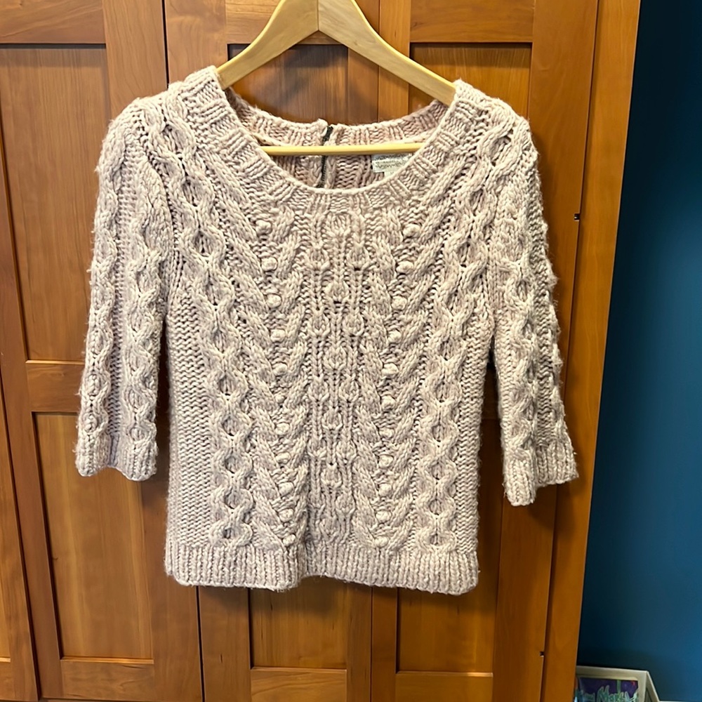 Anthropologie knit pink sweater